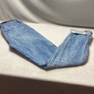 NWT Blank NYC Distressed high rise wide flare blue Jeans size 24